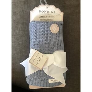 Bonbini Bamboo Baby Blanket Blue New With Tags. Super Soft Knit